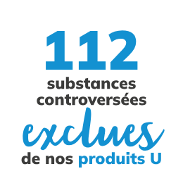 112 substances controversées exclues de nos produits